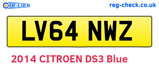 LV64NWZ are the vehicle registration plates.