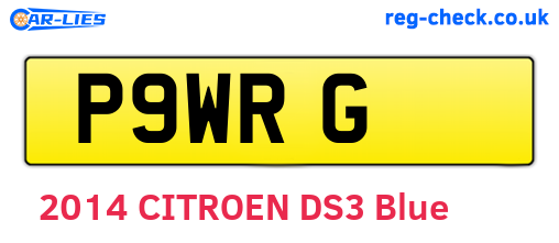 P9WRG are the vehicle registration plates.
