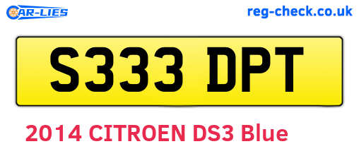 S333DPT are the vehicle registration plates.