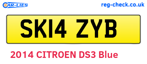 SK14ZYB are the vehicle registration plates.