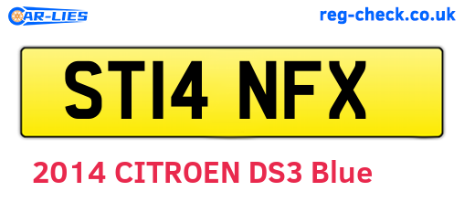 ST14NFX are the vehicle registration plates.