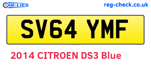 SV64YMF are the vehicle registration plates.