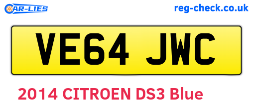 VE64JWC are the vehicle registration plates.