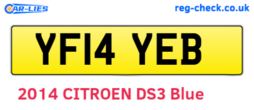 YF14YEB are the vehicle registration plates.