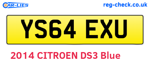 YS64EXU are the vehicle registration plates.