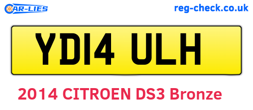 YD14ULH are the vehicle registration plates.