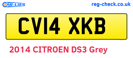 CV14XKB are the vehicle registration plates.