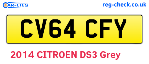 CV64CFY are the vehicle registration plates.