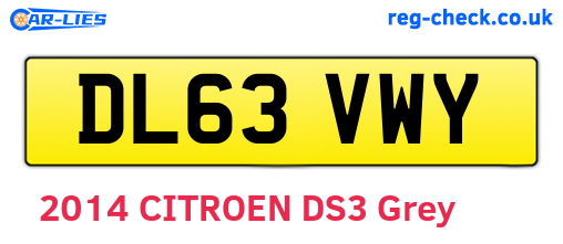 DL63VWY are the vehicle registration plates.