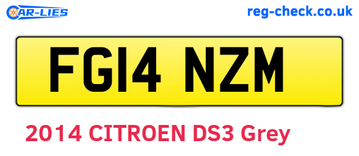FG14NZM are the vehicle registration plates.