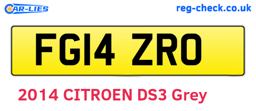 FG14ZRO are the vehicle registration plates.