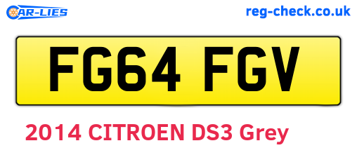 FG64FGV are the vehicle registration plates.