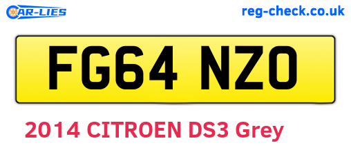 FG64NZO are the vehicle registration plates.