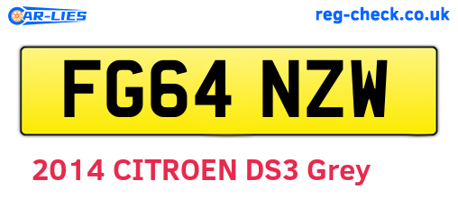 FG64NZW are the vehicle registration plates.