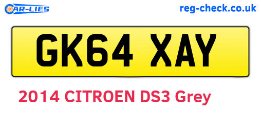 GK64XAY are the vehicle registration plates.