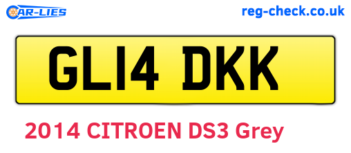 GL14DKK are the vehicle registration plates.