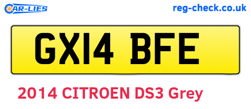 GX14BFE are the vehicle registration plates.