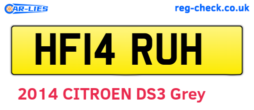 HF14RUH are the vehicle registration plates.