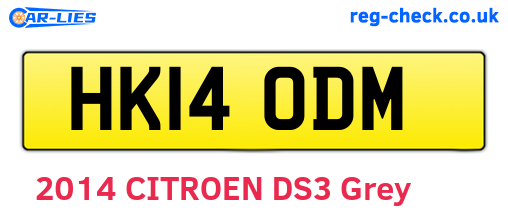 HK14ODM are the vehicle registration plates.