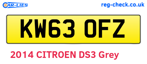 KW63OFZ are the vehicle registration plates.