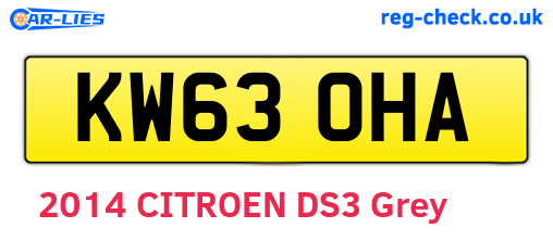 KW63OHA are the vehicle registration plates.