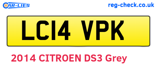 LC14VPK are the vehicle registration plates.