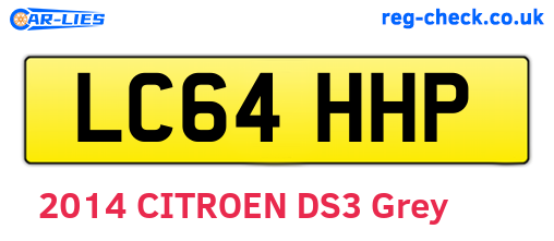 LC64HHP are the vehicle registration plates.
