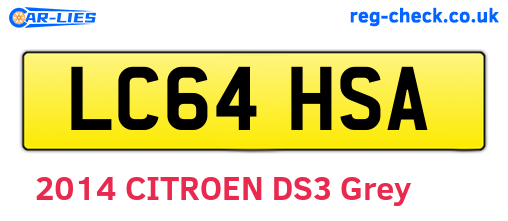 LC64HSA are the vehicle registration plates.