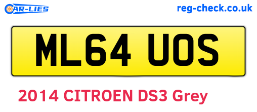 ML64UOS are the vehicle registration plates.