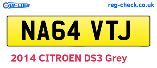 NA64VTJ are the vehicle registration plates.