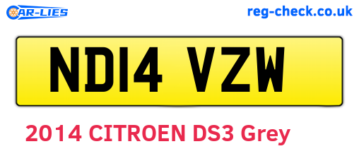 ND14VZW are the vehicle registration plates.
