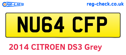 NU64CFP are the vehicle registration plates.