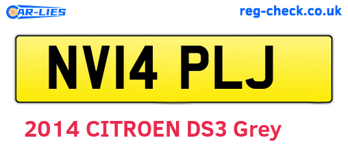 NV14PLJ are the vehicle registration plates.
