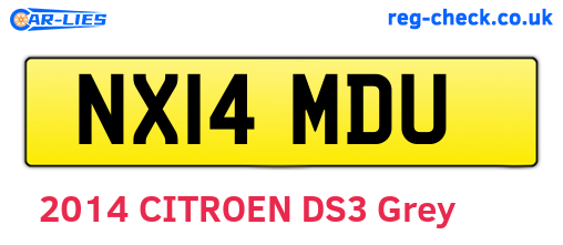 NX14MDU are the vehicle registration plates.