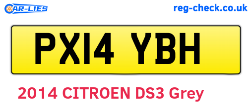 PX14YBH are the vehicle registration plates.