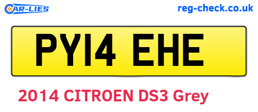 PY14EHE are the vehicle registration plates.