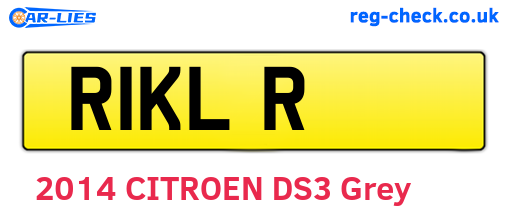 R1KLR are the vehicle registration plates.