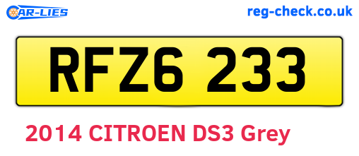 RFZ6233 are the vehicle registration plates.