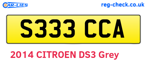S333CCA are the vehicle registration plates.