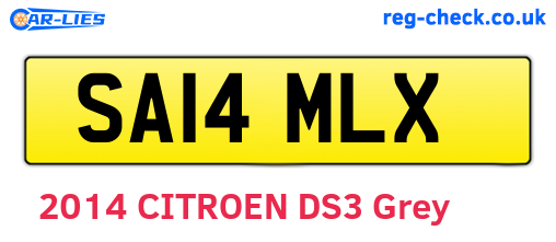 SA14MLX are the vehicle registration plates.