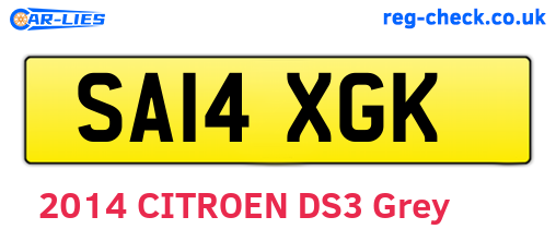 SA14XGK are the vehicle registration plates.