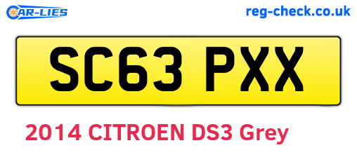 SC63PXX are the vehicle registration plates.