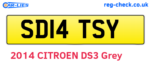 SD14TSY are the vehicle registration plates.