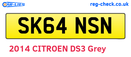 SK64NSN are the vehicle registration plates.