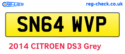 SN64WVP are the vehicle registration plates.