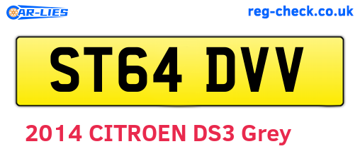 ST64DVV are the vehicle registration plates.