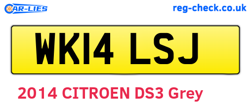 WK14LSJ are the vehicle registration plates.