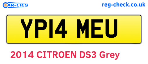 YP14MEU are the vehicle registration plates.