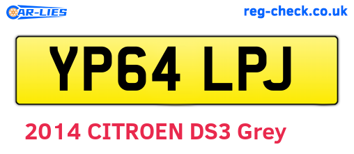 YP64LPJ are the vehicle registration plates.