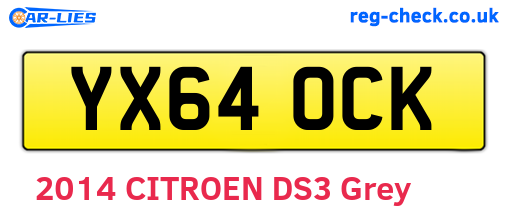 YX64OCK are the vehicle registration plates.